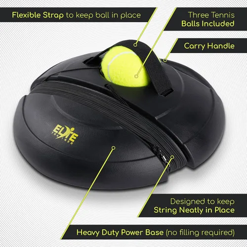 Miniatura 2 de Juego de pelotas de rebote de tenis Base de potencia resistente, no requiere relleno Tres pelotas de tenis, cuerda elástica larga y bolsa