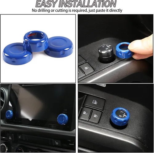Miniatura 6 de Lcojicep Cubierta circular de botón de volumen para consola central de automóvil compatible con Tacoma 2015-2022, accesorios de decoración de ABS