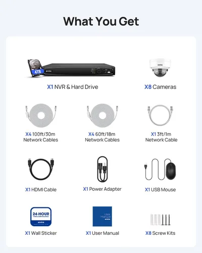 Miniatura 9 de ANNKE - Sistema de cámara PoE 4K de 16 canales, H.265+ NVR de 12 MP, 8 cámaras IP de seguridad con cable de 8 MP para exteriores, detección