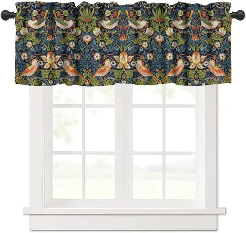 Miniatura 29 de William Morris - Cenefa de cocina, diseño retro de ladrones de fresas, estampado floral, para cocina, sala de estar, baño, cafetería, decoración