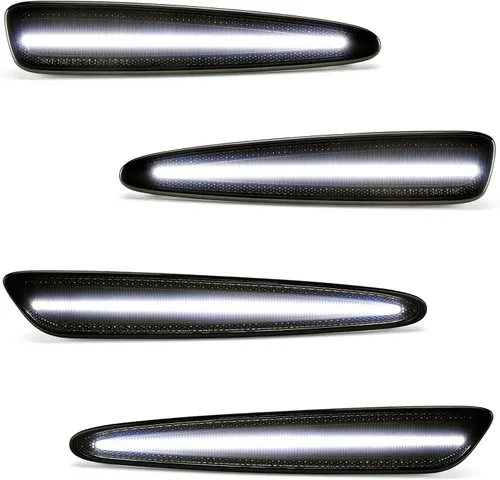 Miniatura 9 de Luces LED dinámicas de marcador lateral compatibles con Chevy Corvette C6 2005-2013 escaneo secuencial intermitente a luz blanca constante, 10 veces