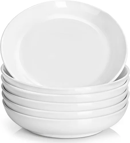 Miniatura 9 de Y YHY Tazones para pasta de 30 onzas, cuencos grandes para servir ensalada, cuencos de sopa poco profundos, cuencos de porcelana para pasta, juego
