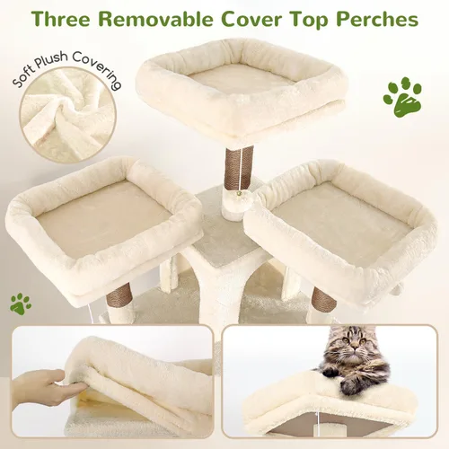 Miniatura 2 de Globlazer Torre grande para gatos de interior, torre para gatos de 80 pulgadas para múltiples gatos adultos, árbol XXL para gatos con poste