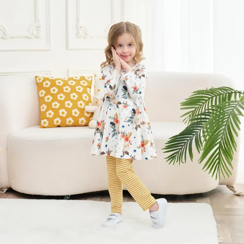 Miniatura 2 de Conjunto de ropa floral para bebés y niñas pequeñas, camisa y pantalones, ropa de princesa