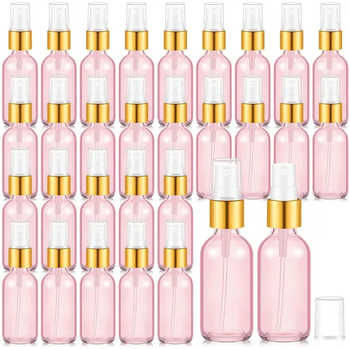 Miniatura 33 de Roshtia 30 Pcs 0.33 oz/ 10 ml Beech Wood Color Glass Spray Bottle Refillable Perfume Atomizer Clear Decorative Empty Bottles with Fine Mist Sprayer