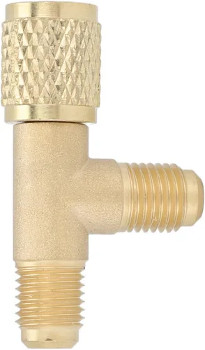 Miniatura 6 de 1/4 in válvula acoplador rápido adaptador en T, acoplador rápido acceso Tee HAVC vacío Tee adaptador de la camiseta refrigerante adaptador