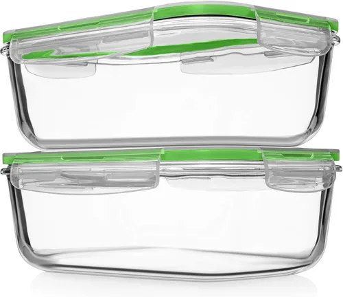 Miniatura 15 de Razab 4 PC 1860ml / 63 Oz / 8 Cups Large Glass Food Storage Containers with Lids - Glass Meal Prep Containers for Roasting & Storing Leftover, Lunch