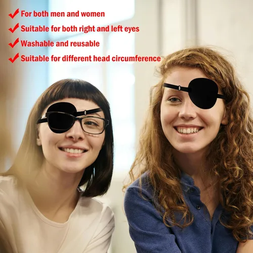 Miniatura 3 de 2 piezas, parche para los ojos, parches médicos para ambliopía, parche para ojos perezosos, parche ocular ajustable, para ojos izquierdo o derecho