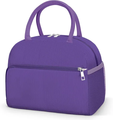 Miniatura 9 de Coobiiya Lonchera térmica de 12 litros para mujeres y hombres, lonchera de pana reutilizable, lonchera de gran capacidad con forro resistente a fugas