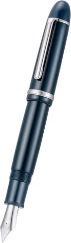 Miniatura 2 de Jinhao X159 Pluma estilográfica azul oscuro acrílica, tamaño 8 con punta fina, borde plateado, diseño clásico, pluma de escritura suave con Azul