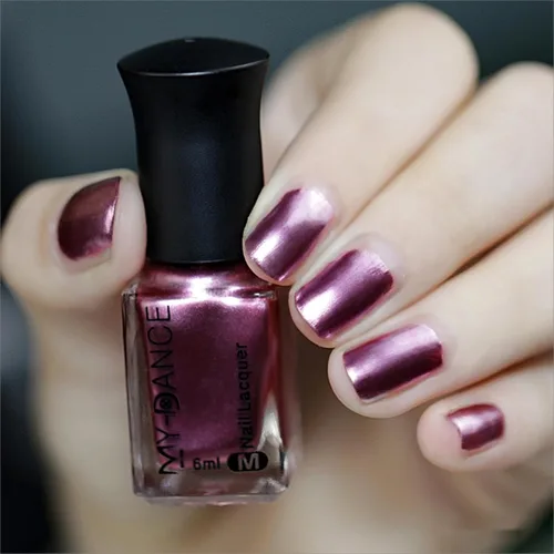 Miniatura 21 de Esmalte de uñas marrón metálico con efecto espejo, duradero y de secado rápido, brillante cromo para manicura DIY (012#TJ, 6ml)