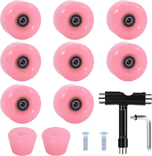 Juego de 8 ruedas de patinaje cuádruple iluminadas, 82A 1.260 in x 2.283 in, ruedas luminosas para patines cuádruples para interiores o exteriores y