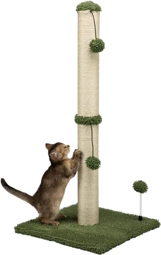 MECOOL Poste Rascador para Gatos de 34" de Alto Premium Basics Rascador de Gatitos Postes Rascadores de Sisal con Bola Colgante para Gatos de Verde