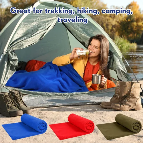 Miniatura 6 de Mixweer 3 piezas de forro polar para saco de dormir para adultos, clima cálido o frío, 75 pulgadas, añade 12 grados Fahrenheit más calor, forro