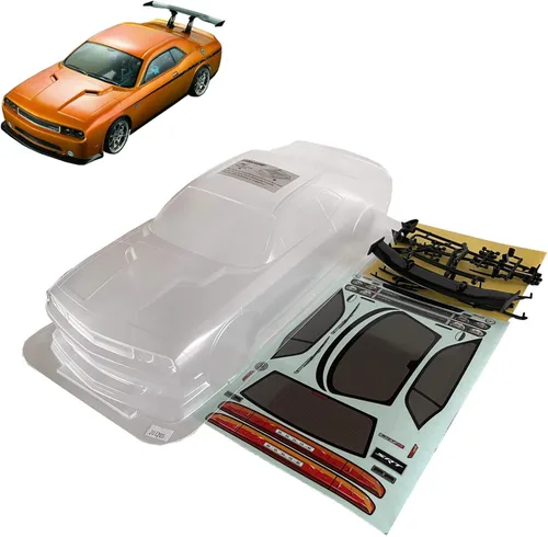 1/10 Escala RC Onroad Racing Drift Touring Car Transparente Lexan Carcasa Transparente (Challenger SRT8)
