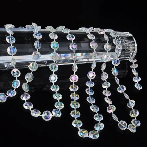 Miniatura 4 de KUPOO, carrete de abalorios transparentes símil cristal para decoración de bodas, de 99 pies