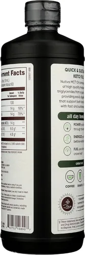 Miniatura 2 de Nutiva - Aceite MCT orgánico, sin sabor, 32 oz, USDA orgánico, sin OMG, sin BPA, Aprobado Whole 30, vegano, sin gluten y keto, 14 g de MCT por