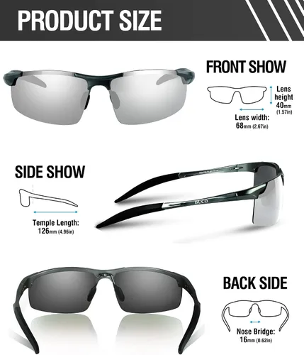 Miniatura 71 de Duco - Gafas de sol deportivas polarizadas para hombre con protección UV 8177s