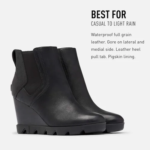 Miniatura 2 de SOREL Joan Uptown Chelsea - Botas de lluvia para mujer piel impermeable botines de cuña