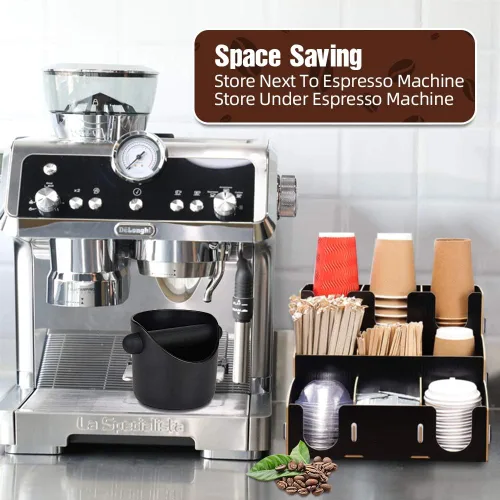 Miniatura 2 de Caja de café expreso, caja de café de 4.4 pulgadas, contenedor de café expreso para posos de café con barra extraíble y base antideslizante