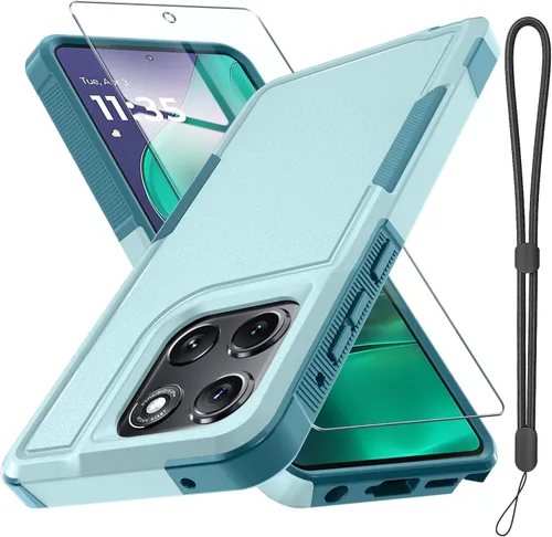Miniatura 48 de Funda compatible con Moto G 5G 2024, cuerpo completo, resistente, resistente, a prueba de golpes, con correa de cordón, protector de pantalla
