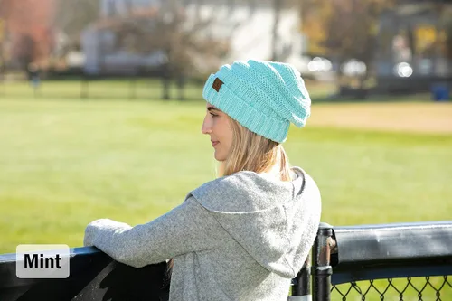 Miniatura 6 de Funky Junque Trendy Warm Oversized Chunky Soft Oversized Cable Knit Slouchy Beanie 2 Pack Bundles