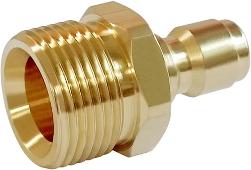 Miniatura 5 de Uenede 2 acopladores de latón para lavadora a presión, M22-0.551 in macho x 1/4 pulgadas conexión rápida, 5000PSI métrico, acoplamiento de pezón