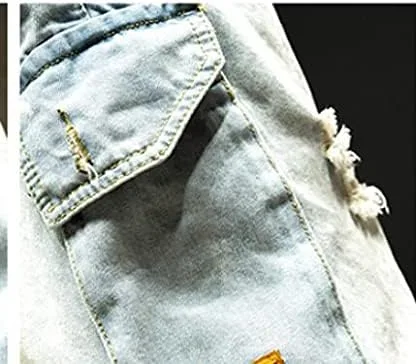 Miniatura 2 de Pantalones de mezclilla rojos con letras rasgadas para hombre