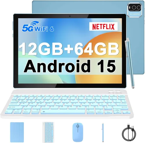 Miniatura 10 de IWEGGO Android 15 Tablet, 10 pulgadas 12GB RAM+64GB ROM 1TB Expand, 1.8Ghz Quad-core Processor, Cámara 8MP 6000mAh Batería, 1280* 800 HD Pantalla