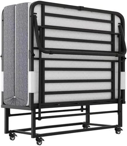 Espsilto Cama plegable de 75 x 46 pulgadas con colchón para adultos, cama enrollable de gran tamaño para invitados, colchón plegable portátil