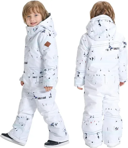 Miniatura 2 de Chaqueta de esquí para niños, trajes de esquí para niños y niñas, resistente al viento, cálido, ropa de esquí de una pieza, traje de nieve para niños