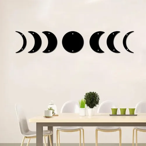 Miniatura 4 de Letrero de metal de fase lunar, decoración del hogar, arte de pared de fases lunares, decoración de pared de fase lunar, letreros de metal
