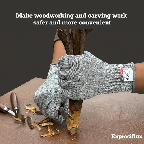 Miniatura 6 de 2 pares de guantes de trabajo resistentes a los cortes EN388 Nivel 5 – Protección de alto rendimiento, aptos para alimentos y lavables a máquina