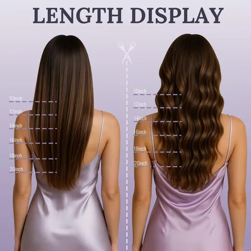 Miniatura 6 de Fshine - Extensiones de cabello humano con clip, de 16 pulgadas, con clip, color marrón chocolate, mezcla de rubio caramelo, extensiones de cabello