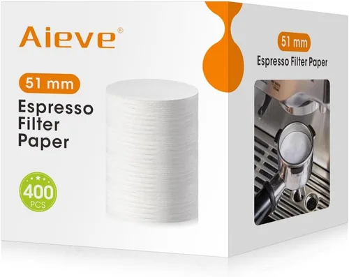 Miniatura 8 de Aieve Filtro de papel para espresso compatible con cafetera Breville Barista, 54 mm Filtro de papel para portafiltro Filtro de disco para espresso