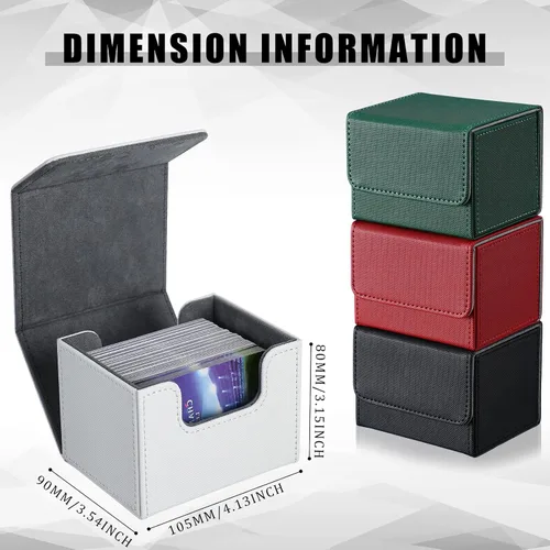 Miniatura 3 de Yookeer 4 Piezas Cajas de Cartas de Cuero para Mazo Cajas de Juego de Cartas de Mazo para Caja de Cartas Coleccionables Compatible con MTG Commander