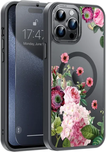 Miniatura 85 de Goodon Funda para iPhone 17 Pro con protector de pantalla de privacidad, compatible con Magsafe, a prueba de golpes, translúcida mate, bonita funda