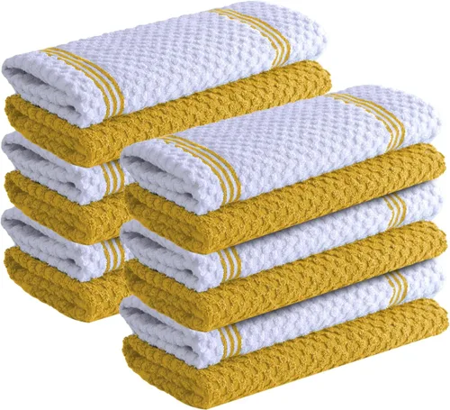 Infinitee Xclusives Toallas de Cocina Premium - [Paquete de 12] 100% Toallas de Mano de Cocina de Algodón (38 x 63,5 cm) - Toallas de Cocina para la