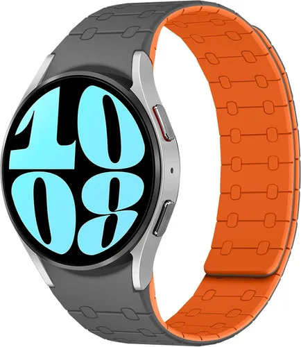 Miniatura 21 de Amizee No Gap Band Compatible con Samsung Galaxy Watch Ultra (2025/2024) Correa de 47mm, Correa de silicona deportiva magnética de 22mm para mujeres
