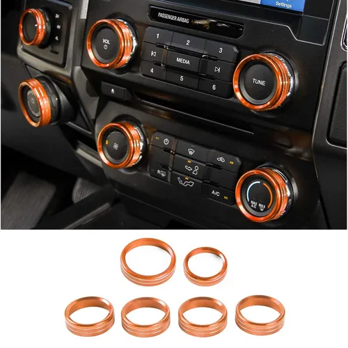 Miniatura 6 de Keptrim Para Ford F-150 de fibra de carbono ABS 2021, 2022, 2023, 2024, 2025, interruptor de aire acondicionado, 2 piezas