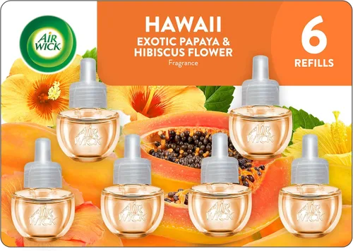 Miniatura 10 de Aceites perfumados Air Wick 0+4 Hawái Papaya exótica y flor de hibisco