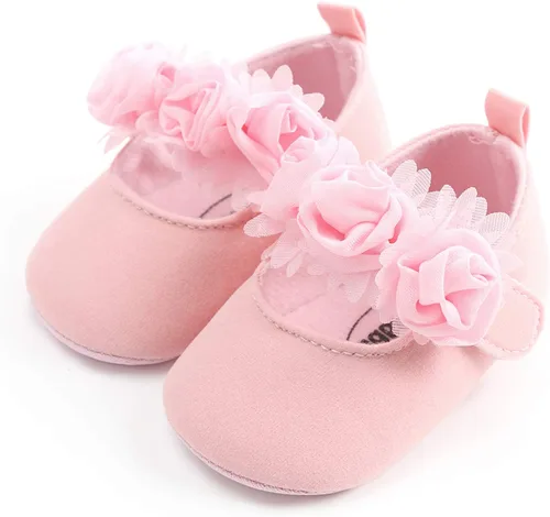 Miniatura 4 de myppgg Zapatos planos Mary Jane para bebé niña, con lazo brillante, vestido de princesa, zapatos de cuna antideslizantes para niños pequeños que