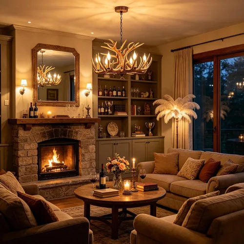 Miniatura 2 de Candelabro de cornamenta de 6 luces, estilo rústico, base E12, cornamenta de ciervo, iluminación para el hogar, tienda y bar