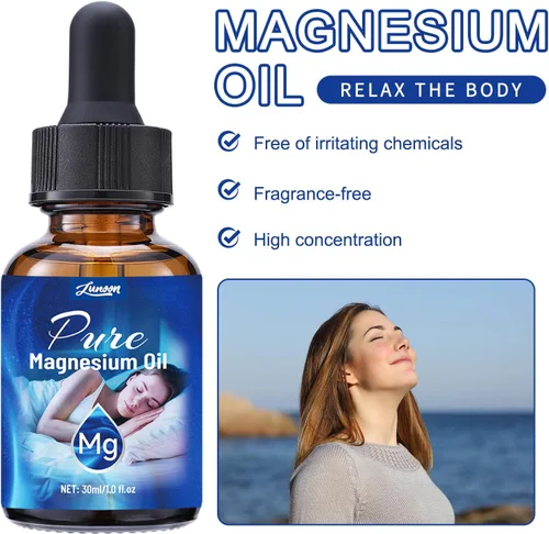 Miniatura 2 de Gotas de aceite de magnesio 100% orgánico natural - Nutre la piel, fácil de absorber y usar, botella de vidrio de 2 onzas líquidas