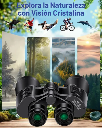Miniatura 5 de 20x50 prismáticos de alta potencia para adultos, prismáticos claros y duraderos para observación de aves, turismo, observación de vida silvestre