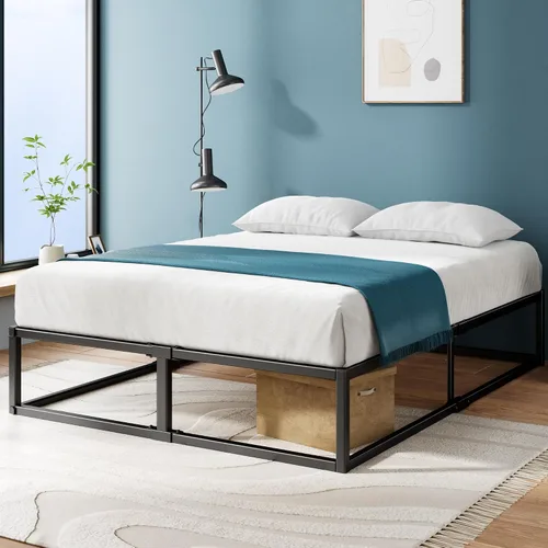Miniatura 28 de Zinus Joseph - Marco de cama de plataforma de 10 pulgadas, soporte de listones de madera, no necesita somier, embalaje ecológico WonderBox(TM)