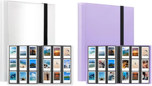 Veicevol Paquete de 2 álbumes de fotos de 432 bolsillos para Fujifilm Instax Mini, cámaras Polaroid, 48 páginas, plástico oscuro, estilo clásico,