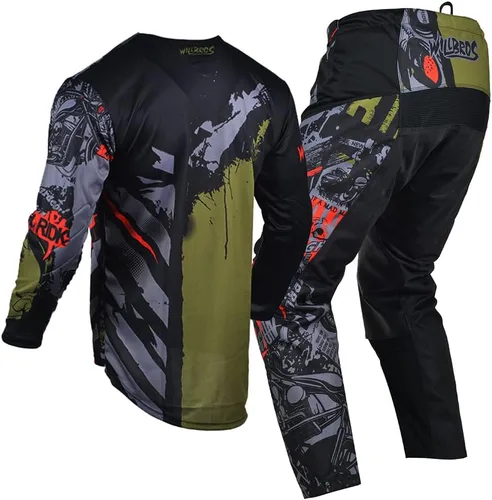 Miniatura 3 de Conjunto de pantalón de jersey juvenil para niños, conjunto de equipo de motocross MX para niños, traje de carreras todoterreno MTB ATV motocicleta