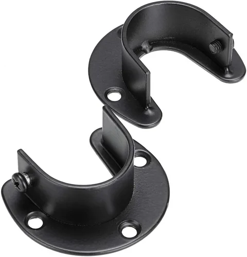 Miniatura 4 de OwnMy Paquete de 6 soportes para barra de armario, soporte de barra de cortina de 1-1/4 pulgadas de diámetro, acero inoxidable en forma de U