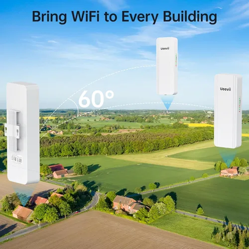 Miniatura 5 de UeeVii Kit de enrutador de puente inalámbrico de doble banda Puente WiFi de 2.4G 5.8G Puente inalámbrico punto a punto de 5 KM Extensor Starlink